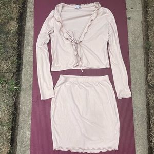 Nude fashion nova skirts set